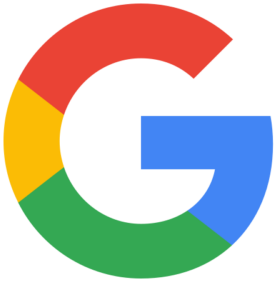 Google G logo in red, yellow, green, and blue on a light gray background.