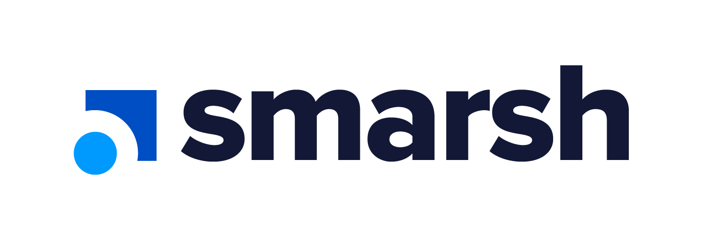 Smarsh logo with a blue geometric icon and the word smarsh in bold navy text on a light background.