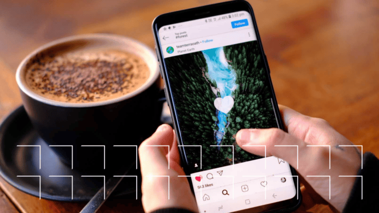 Instagram post on a smartphone screen with a screenshot icon
